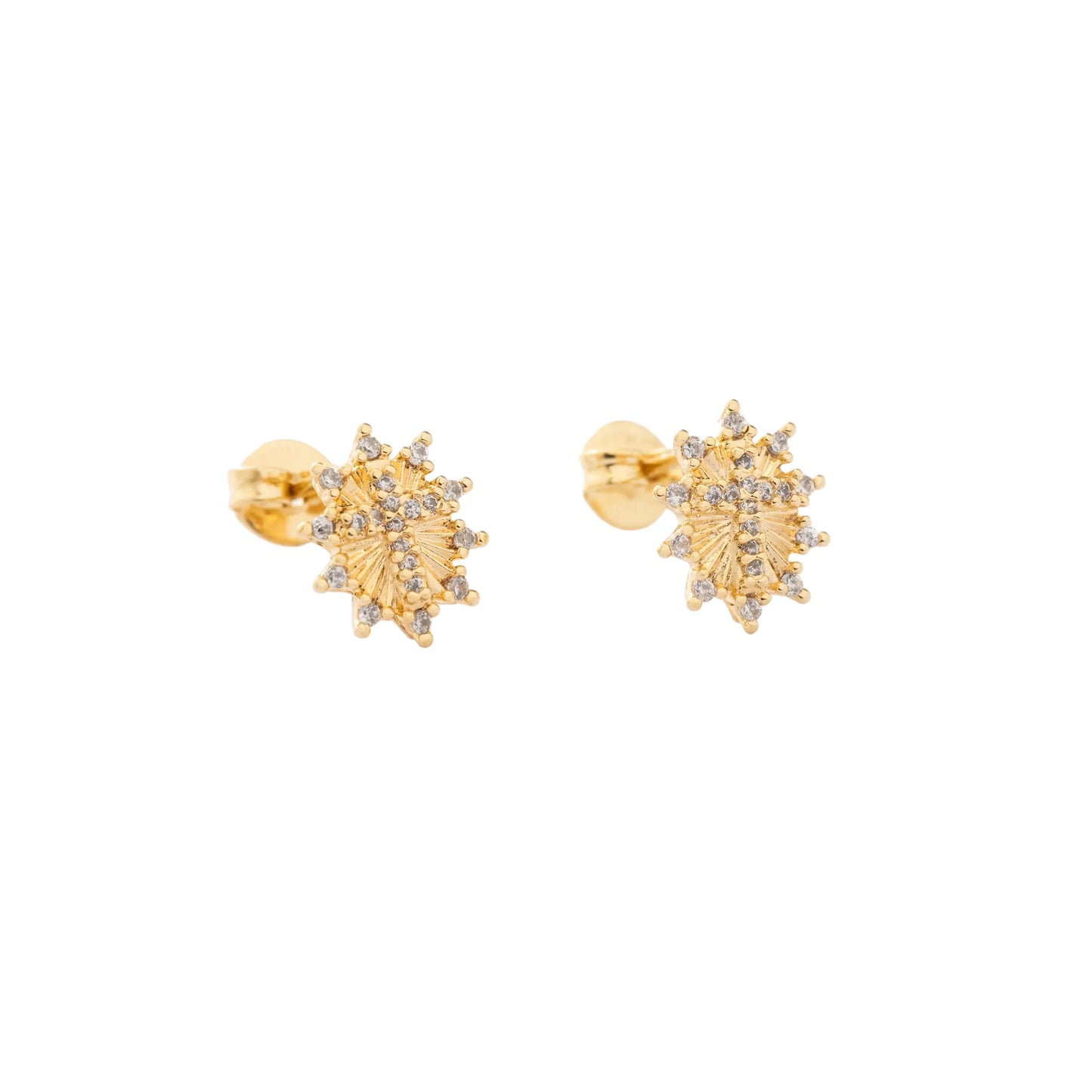 Aretes Cruz Sagrada Circonias Oro Laminado 18k