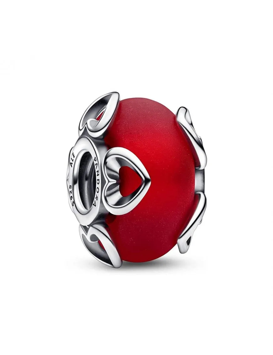 Charm Murano Rojo Corazones
