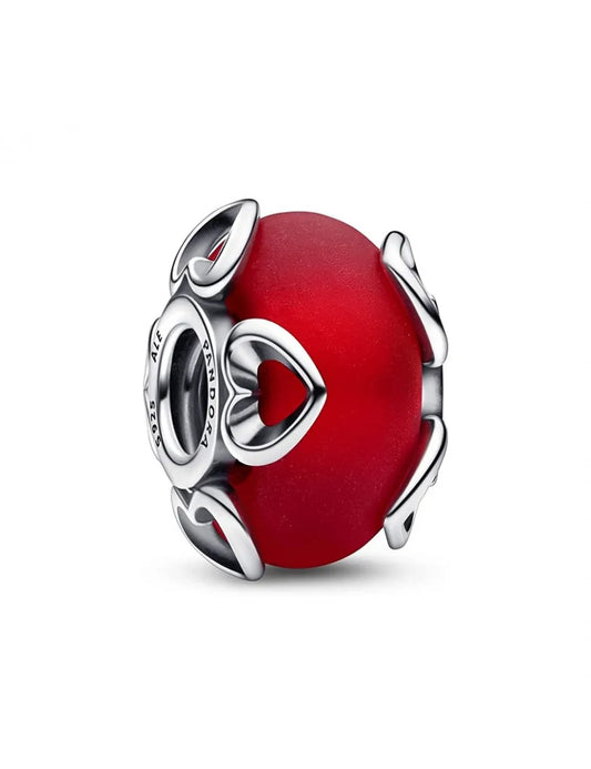 Charm Murano Rojo Corazones