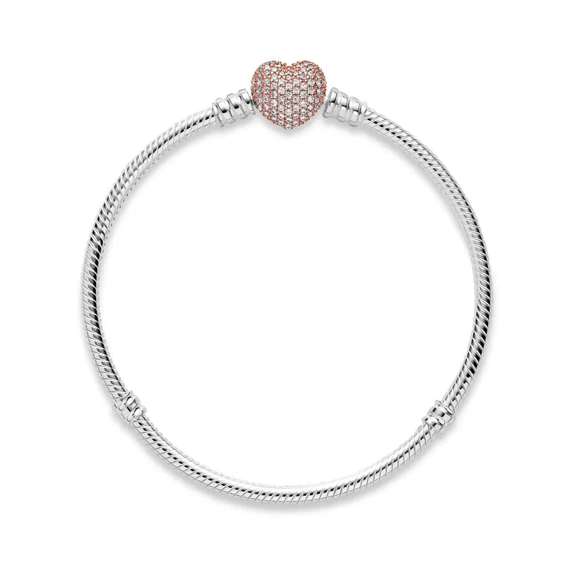 Brazalete Flexible broche Corazon Oro rosa