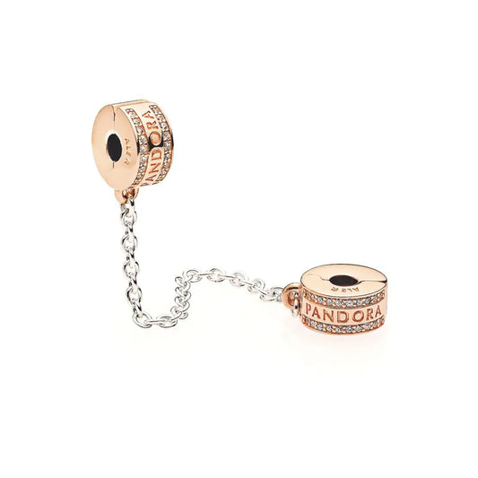 Cadena de seguridad Logo Oro rosa